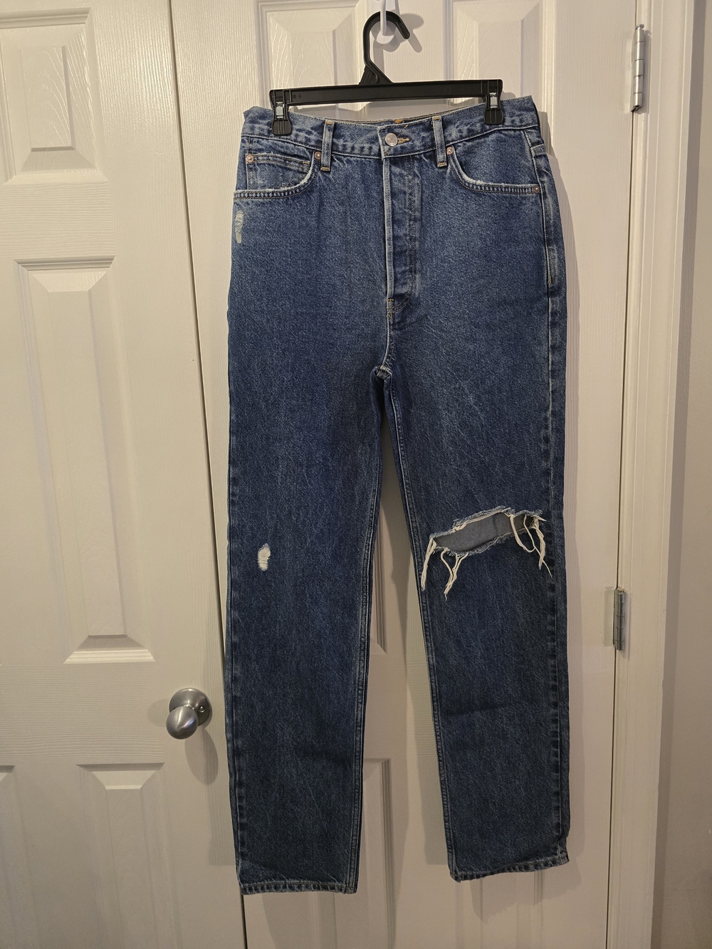 NWOT We The Free Blue Distressed High-Rise Jeans 30" X 32"